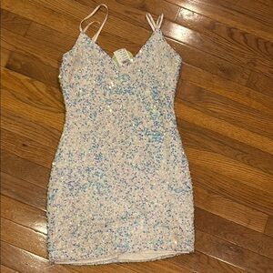 Sequin Spaghetti Strap Dress